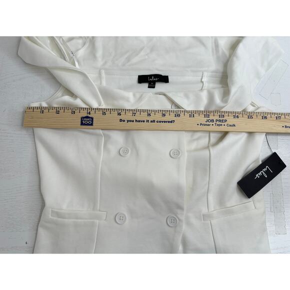 Lulus New! White Ivory Off-the-Shoulder Button-Front Vest Top Party Vacay M - Picture 8 of 8